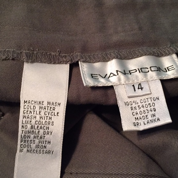 Evan-Picone Army-Green 💯% Cotton size 14 JEANS - Picture 5 of 5